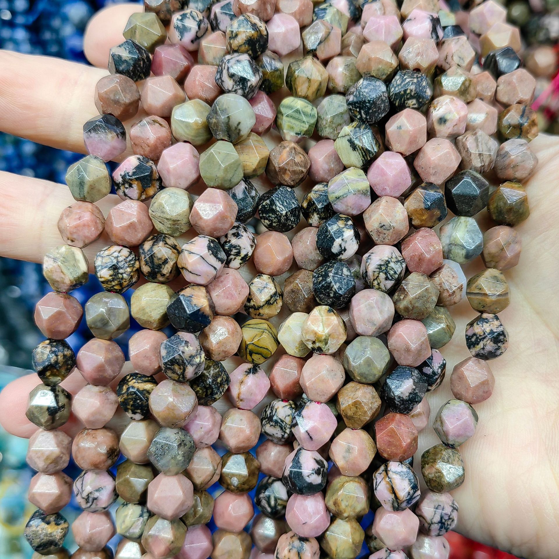 Piedra natural cristal natural 20 cara corte de diamante facetado cuentas a granel semiacabadas joyería DIY accesorios de cuentas