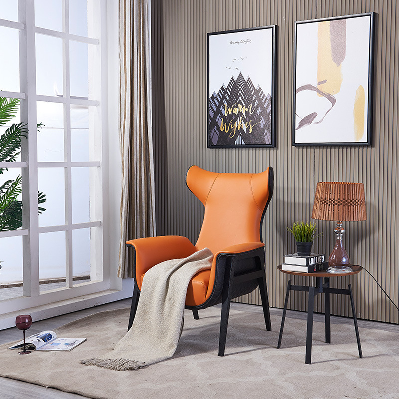 北歐輕奢老虎椅懶人躺椅真皮現代簡約設計師座椅單人沙發椅休閒椅