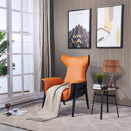 北欧轻奢老虎椅懒人躺椅真皮现代简约设计师座椅单人沙发椅休闲椅