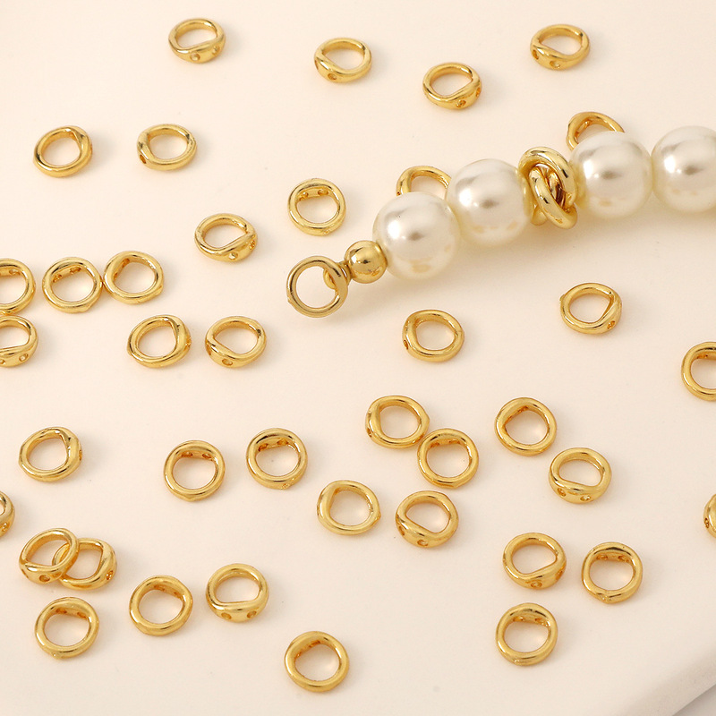 Round Hidden Coil 14K Electroplating Color-Preserving Closed Connection Ring Necklace Ending DIY Jewelry Accessories Glossy Hidden Coil