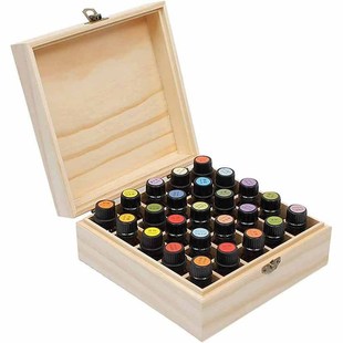 Factory Direct Supply of Large-Capacity Wooden Essential Oil Box Gift Packaging Box Essential Oil Gift Box Wooden Box Multi-Grids Essential Oil Storage Box
