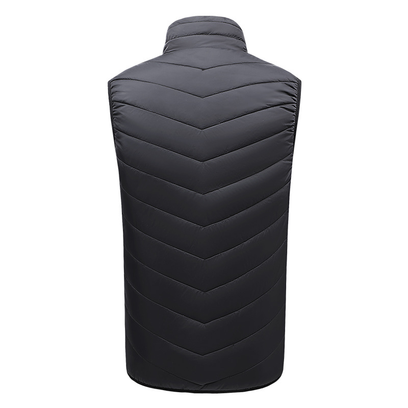 跨境电商双控十一区智能发热马甲男女保暖棉马夹电热背心发热棉服