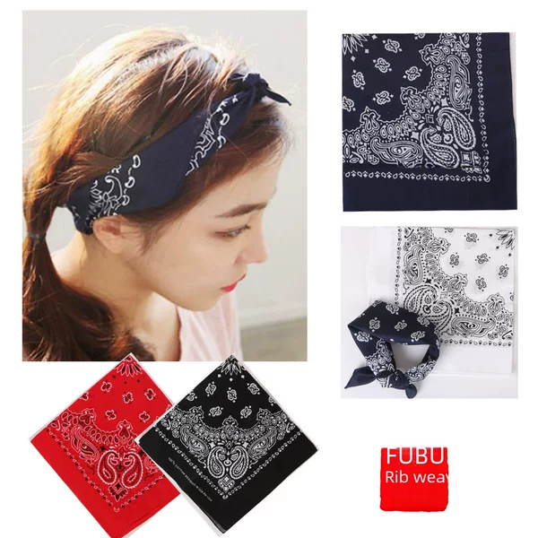 Sports turban cotton sweat-absorbent square scarf outdoor riding sunflower printed handkerchief hip-hop explosions can be customized