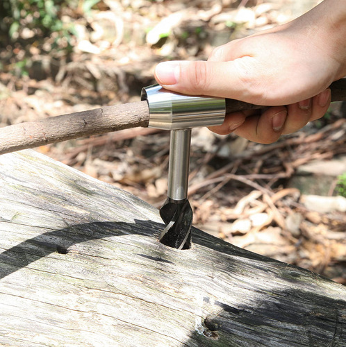 Outdoor multifunctional survival drilling bit, leather woodworking manual drill, branch drill, hand screw drill Manual Aug