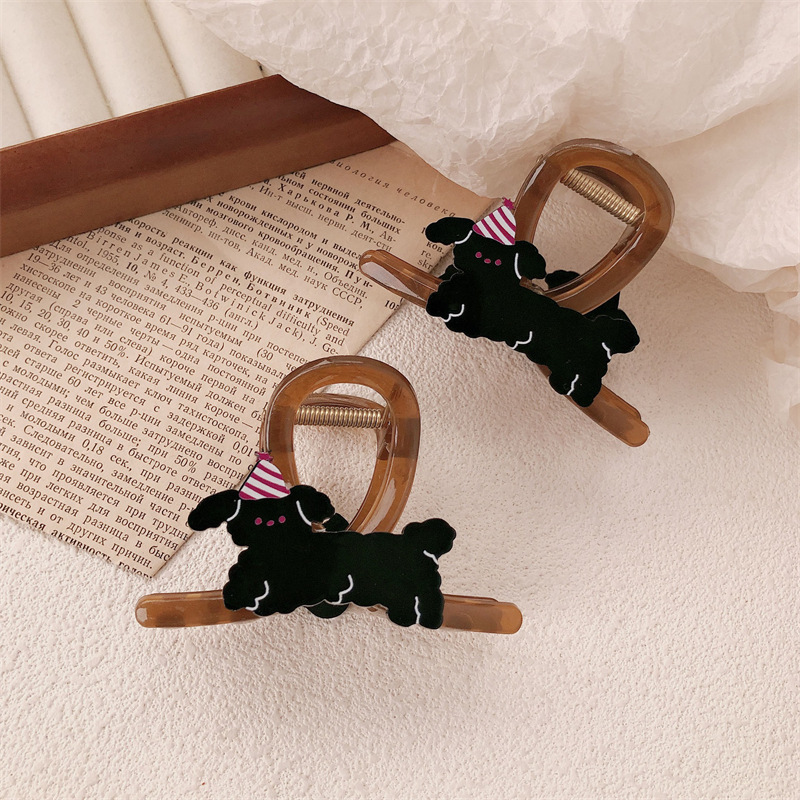 Cute y lindo cachorro clip de cabello para mujeres 2024 nuevo clip de cabello de alto nivel de capilla de pescado clip de cabello de cabeza posterior