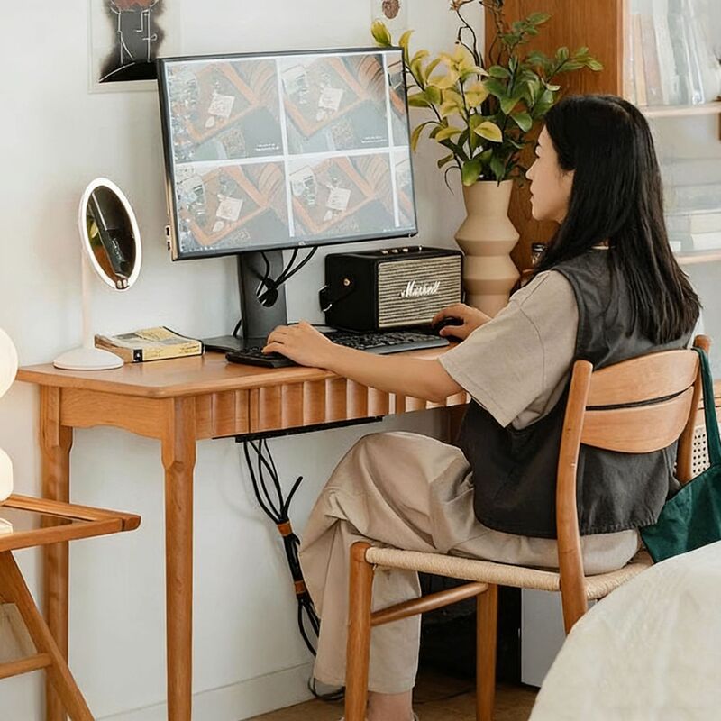 Nordic Cherry Wood Desk Solid Wood Long Narrow Table Wall Modern Simple with Drawer New Style Desk