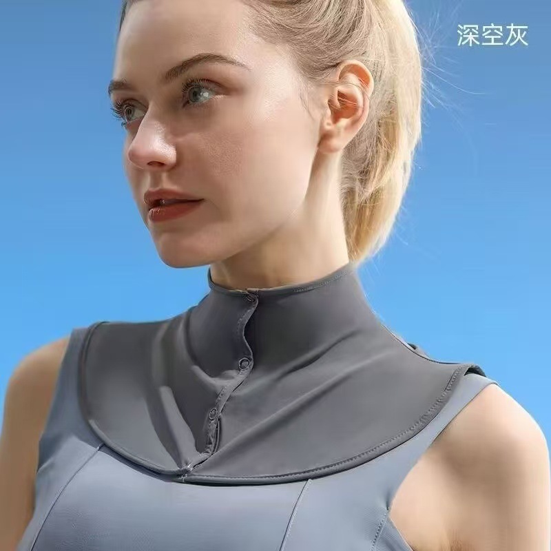 New ice silk sunscreen neck cover for women, summer driving UV protection neck guard, thin skin care neck sunscreen shawl