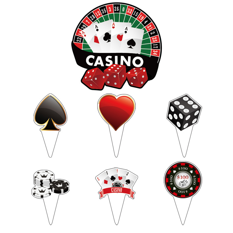 Amazon Casino jugando a las cartas cumpleaños decoración tema plato de papel desechable taza de papel tejido partido suministros traje