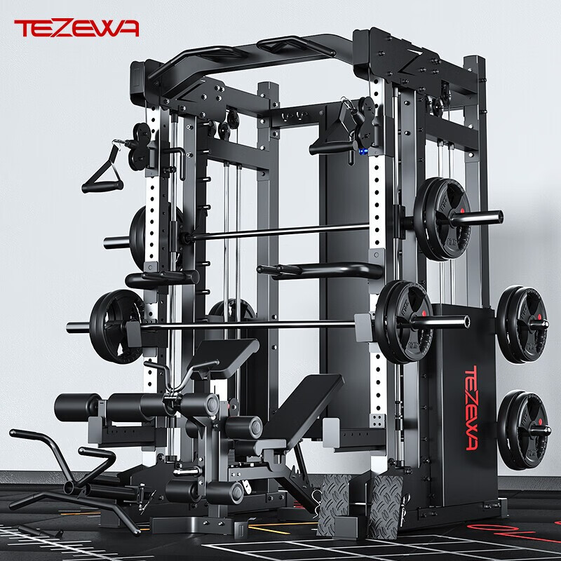 Gimnasio comercial Smith máquina fuerza integral entrenamiento equipo traje combinación hogar multi-funcional sentadilla rack
