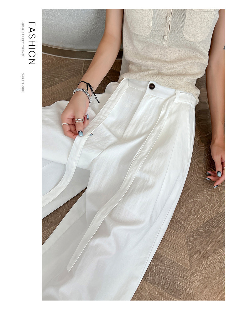 Quần culottes nữ ống rộng cạp cao suông rủ dáng dài 9 phân chất liệu lụa mát mùa hè — màu đen chi tiết 17