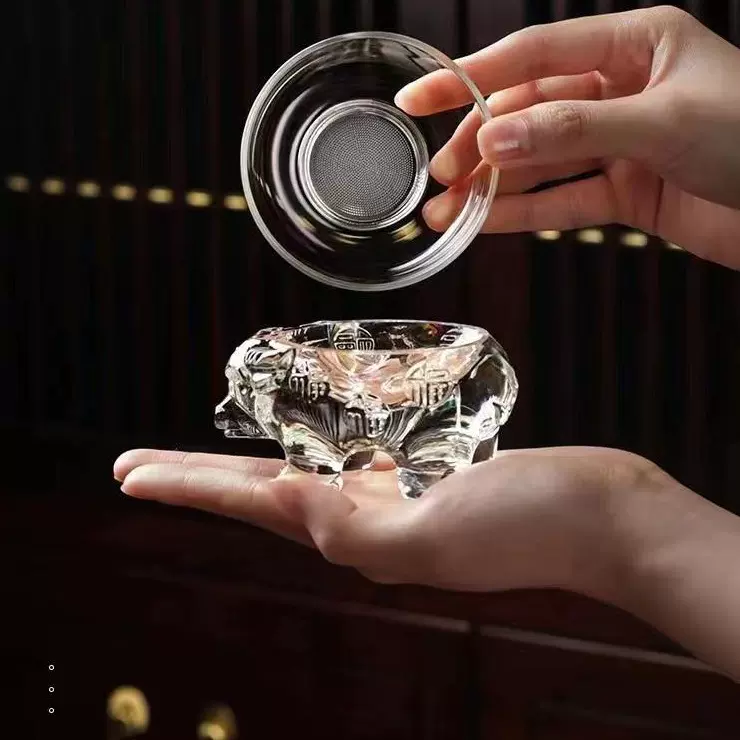 福牛玻璃茶漏创意茶滤器茶具配件茶叶过滤茶网泡茶隔网高档