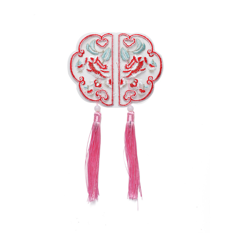 Siete colores, día de la madre, flores florales, bricolaje hecho a mano, nueva pieza de bordado chino, colgante de borla, hebilla de cheongsam de marea nacional