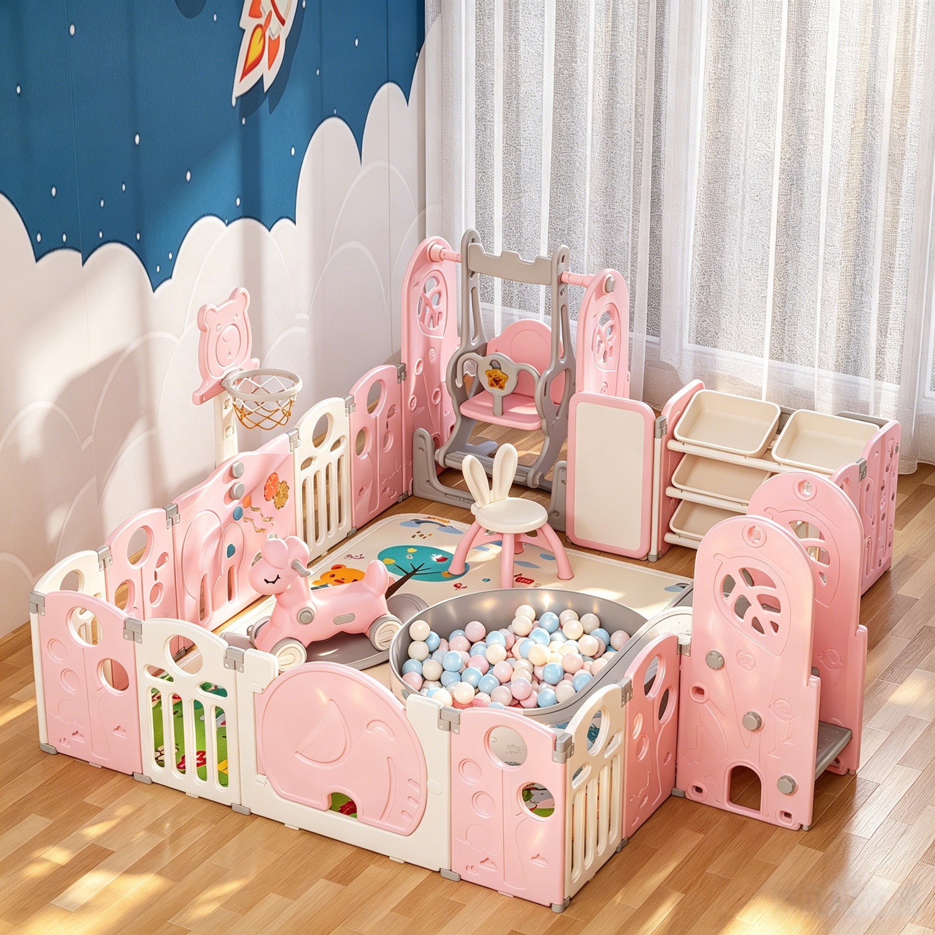 [barrera de juego para bebés barrera de protección infantil interior barrera de seguridad para niños en el suelo para el parque]