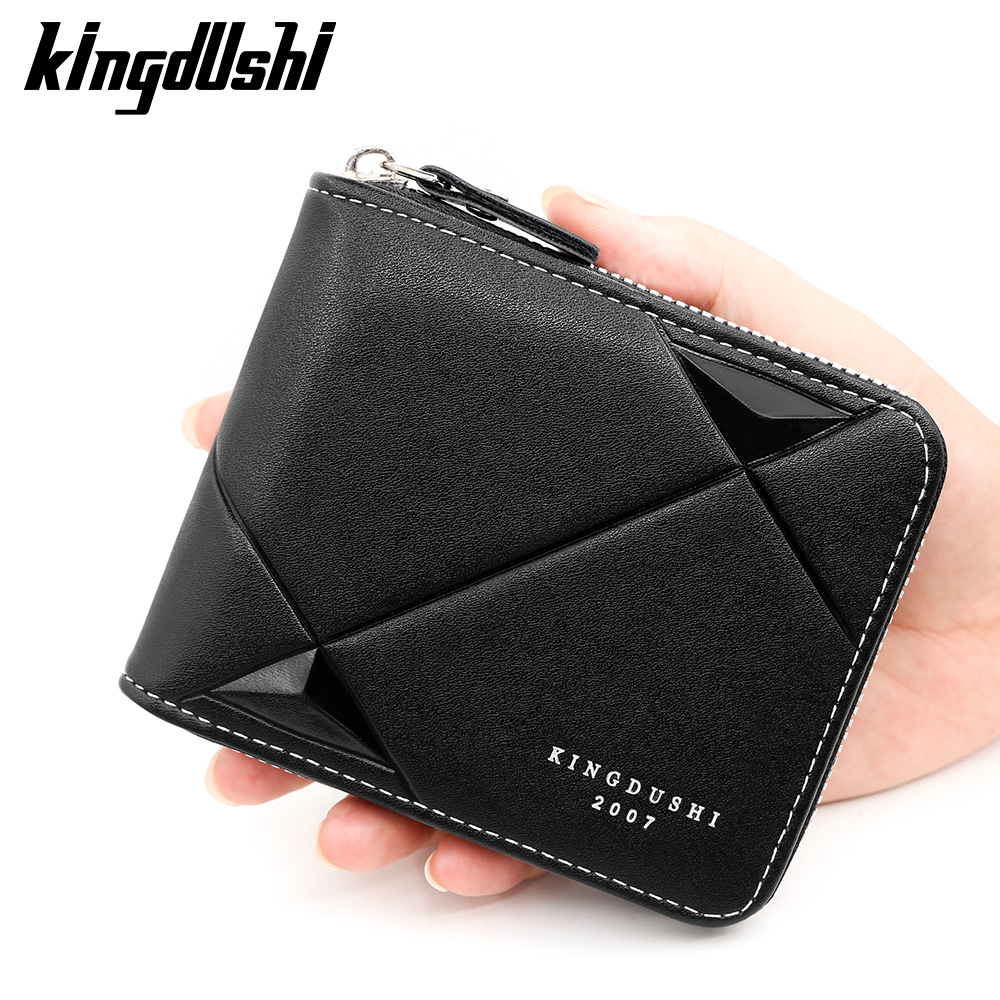 Moda estereoscópica en relieve para hombres cartera corta gran capacidad brazalete bisagra bolso de cambio multi-tarjeta cartera mayorista