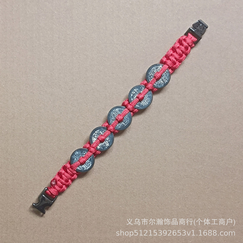 Dior Bracelet in an Instagram Style, Non-Fading, for Women, Summer Good Luck Charm, Portable for Business, with Five Emperors' Copper Coins for Both In-Store and Out-Of-Store Wear