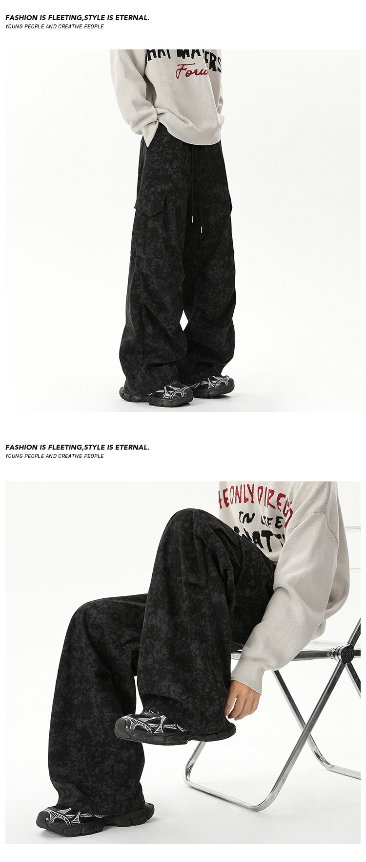 Men's Wasteland Style Marble Pattern Corduroy Work Pants Casual_voghion.com