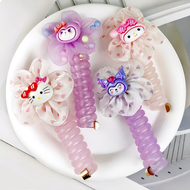 Niños bobinado línea telefónica anillo de cabello chica burbuja trenzada cuerda de cabello de alta elasticidad no daña el cabello 2024 nuevos accesorios para el cabello