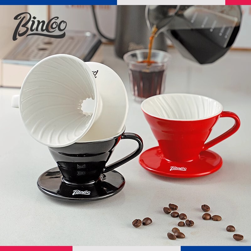 Bincoo Hand-Brewed Coffee Cup Spiral Ceramic Filter Cup Household American Filter Drip Coffee Appliance