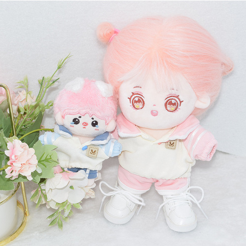 Original 10cm20cm cotton doll lapel casual sweatshirt suit star doll doll dress-up toy clothes