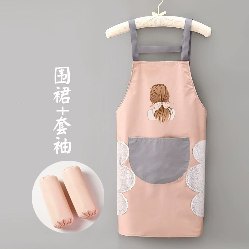 Cute fashionable waterproof apron for work for food, Korean style