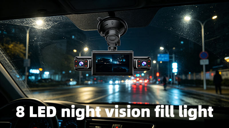 Cross-border high-definition 4-camera dashcam with interior and exterior, front, rear, left, and right panoramic views, with WiFi and car reversing camera