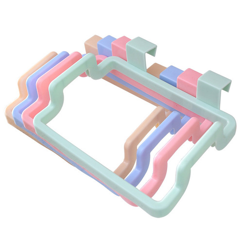 Hanging kitchen door back portable garbage bag holder household cabinet door rear rag hanger garbage rack towel rack