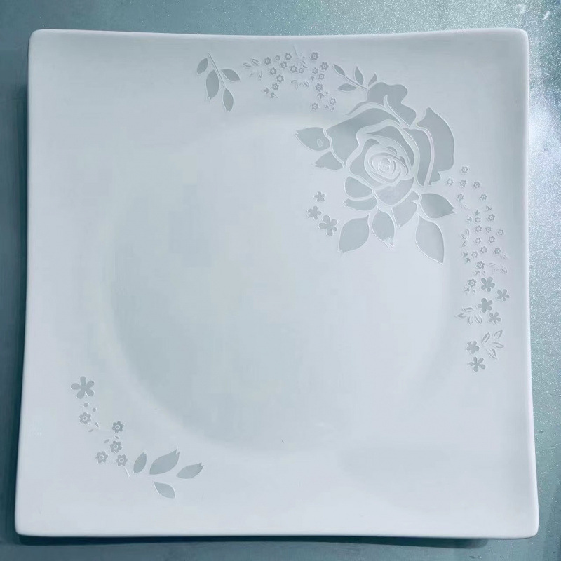 Cuencos caseros Jingdezhen hueso porcelana cubiertos platos platos platos de rosa blanca cubierta de cocina simple microondas
