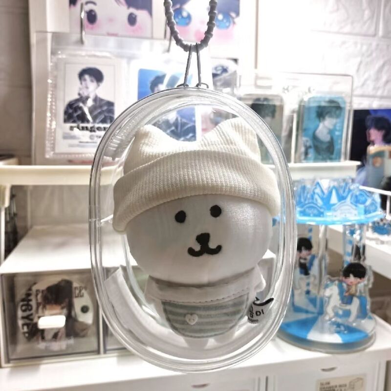 13cm Self-Deprecating Bear Special Bag Display Pvc Transparent Baby Walking Bag Star Doll New Year Gift Storage Carrying Bag