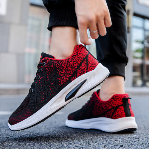 Men's New Sports Shoes, Soft Sole, Comfortable Running Shoes, Breathable Flyknit, Foreign Trade Cross-border Sports Casual Shoes