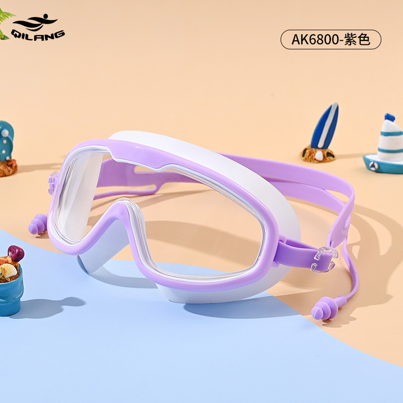 Gafas de Natación de Marco Grande de PC Impermeable Anti-empañante para Entrenamiento