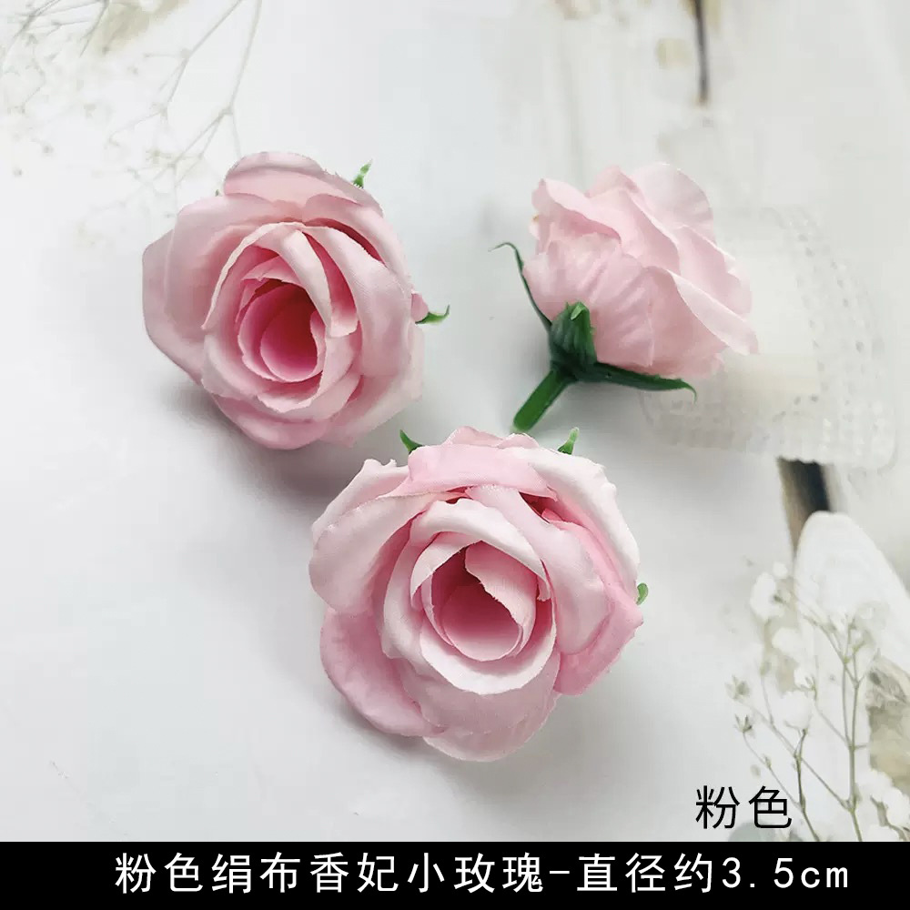 Flores artificiales flores rosadas bricolaje accesorios hechos a mano tocado de estilo antiguo accesorios de material de flor de horquilla arreglos florales de pared de flores de boda