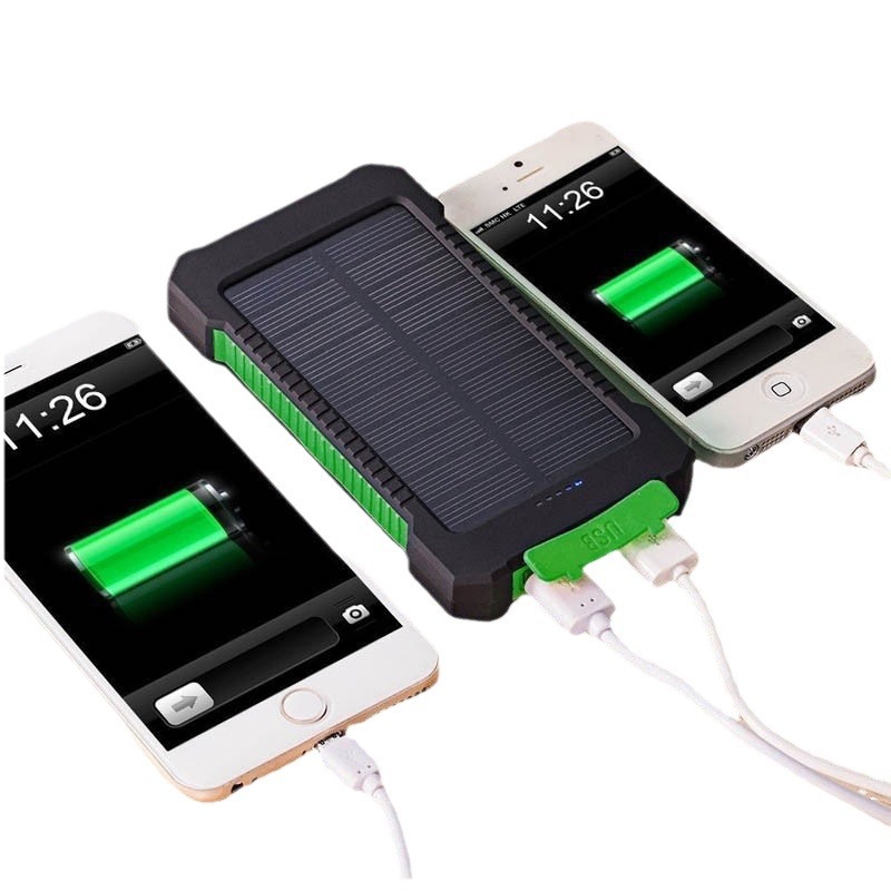 Banco de Energía Solar Portátil Transfronterizo de 20000mAh con Luz LED, Brújula, Resistente al Agua, Fuente de Alimentación Móvil, Personalizable con Logotipo