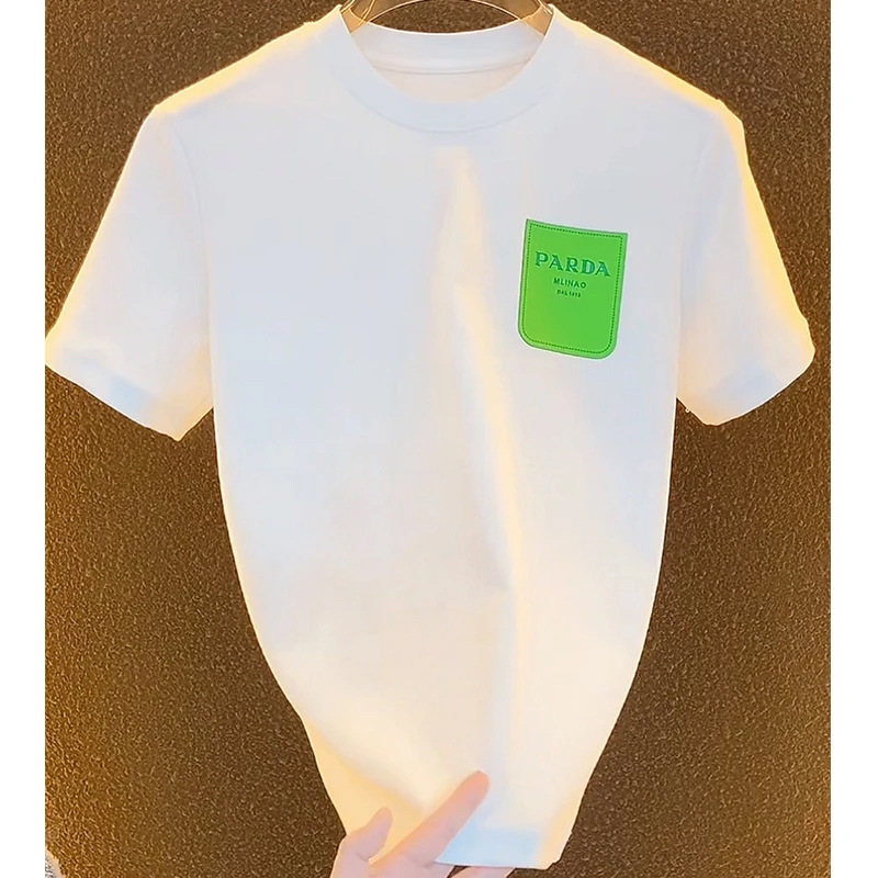 2026 New Popular Designer High-End Pure Cotton Printed Round Neck Fashionable Men's Short-Sleeve T-Shirt Trendy Ins