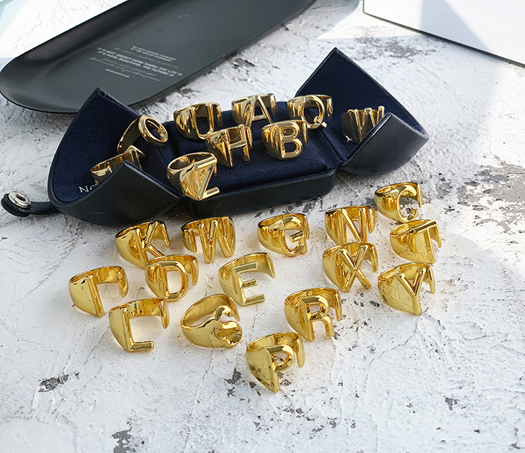 Fashion Letter Brass Rings 1 Piece
