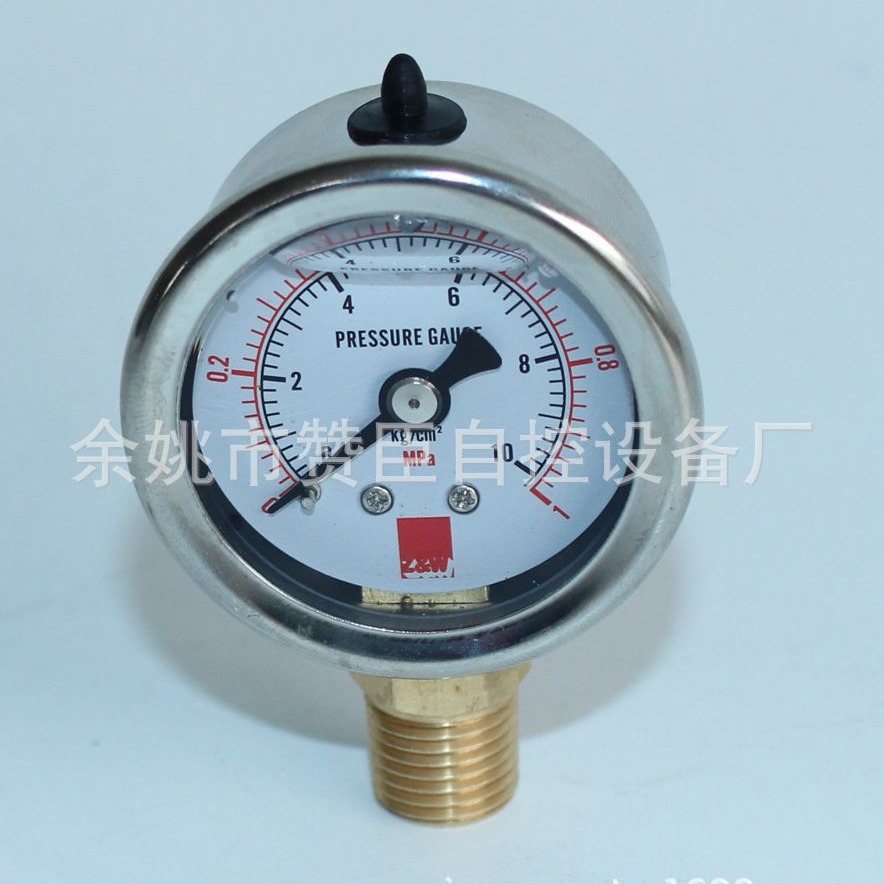 赞臣灌溉压力表不锈钢304外壳刻度盘自来水净水器测试无油压力表