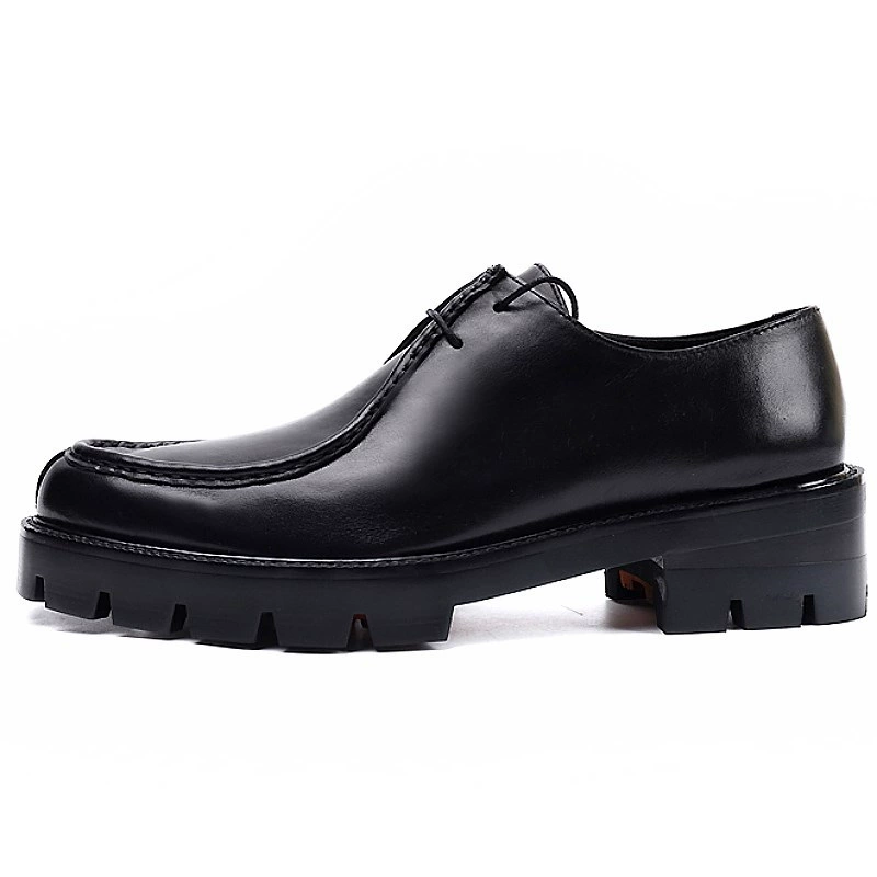Мужские деловые туфли в европейском стиле из натуральной кожи, туфли на шнуровке из натуральной кожи на толстой подошве для увеличения роста, мужские свадебные туфли, офисные туфли.