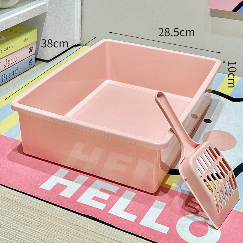 Gato caja de arena grande anti-sacar inodoro semicerrado engrosado para gatos rectángulo caja de arena para gatos limpieza de gatos