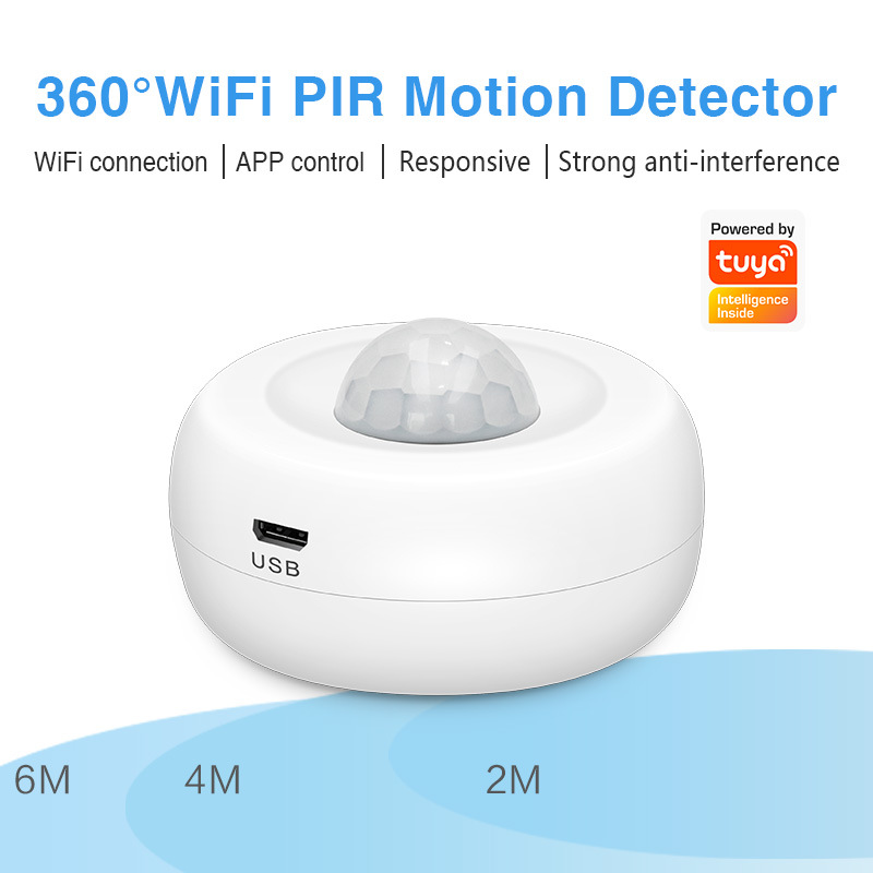 涂鸦智能wifi红外探测器tuya人体感应红外线探测来人报警APP推送