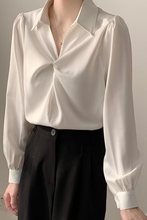 白色衬衫女设计感小众年春秋气质上衣通勤面试正装衬衣小个子