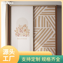✅推拉门翻新贴纸衣柜玻璃门贴画卡其色移门改造自粘壁纸装饰