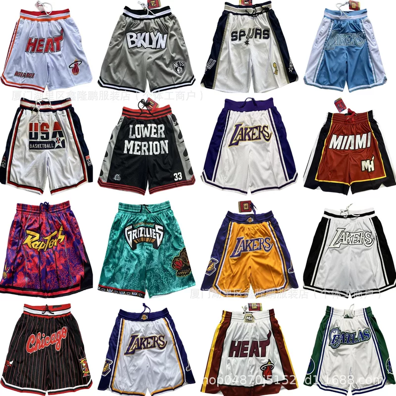 Зарубежная оптовая торговля спортивные штаны баскетбол Lakers Bulls Heat Nets Heat Sun Dream Tiger Year с нашитым карманом
