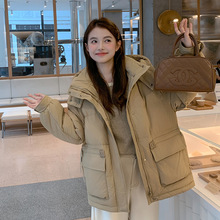 大季2025新款胖mm200斤加肥加大码羽绒服女韩版连帽宽松中长9913