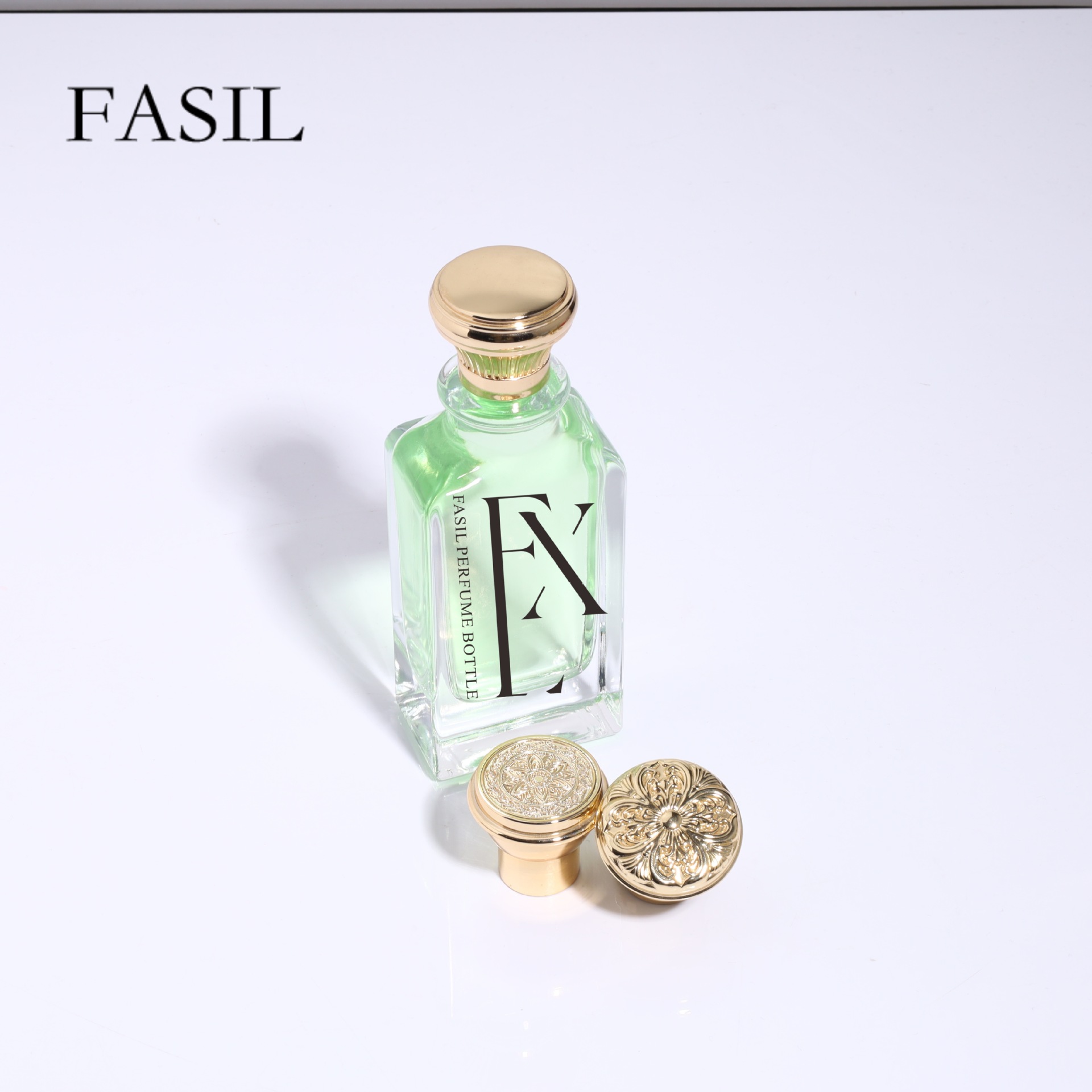 现货85ml方形带台阶香水分装瓶按压式细雾喷雾泵 Perfume bottle