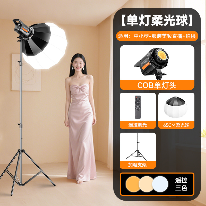 300W temperatura monocromática atenuable fotografía de transmisión en vivo iluminación complementaria de disparo de video de cine y televisión sala de transmisión en vivo conjunto de lámparas al por mayor