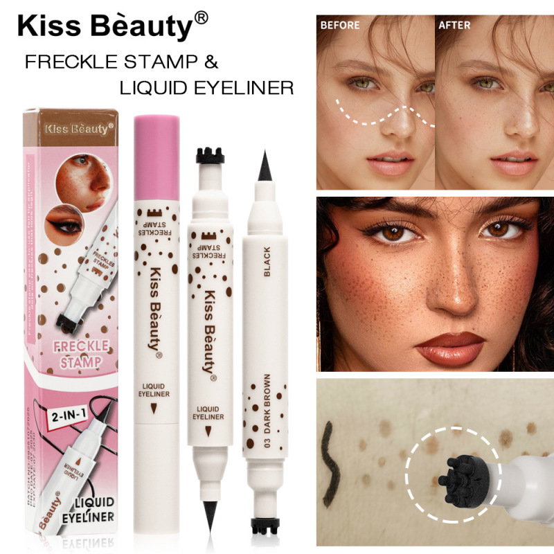 kissbeauty跨境新品防水自然仿真雀斑眼线笔防汗速干彩妆工厂批发|undefined