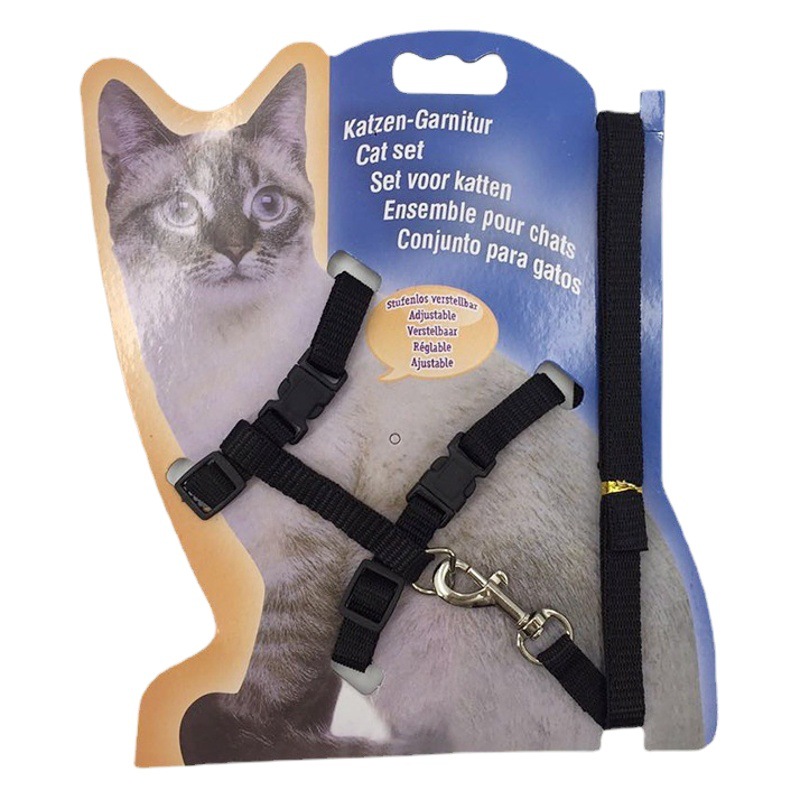 Pet supplies cat leash cat leash I-shaped walking cat leash cat chain chest strap cat leash manufacturers wholesale