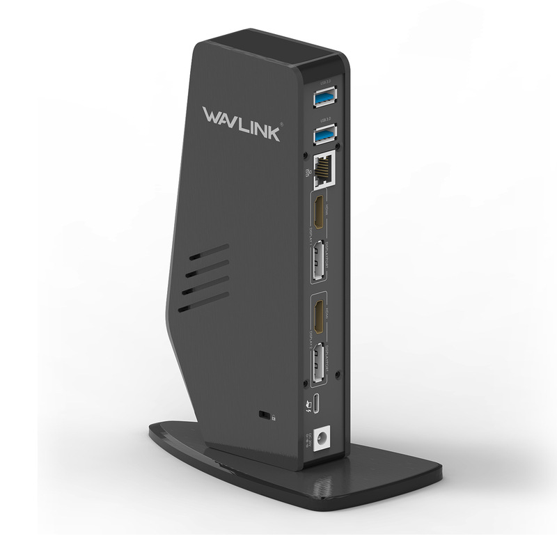 WavlinK USB-C 4K Ultra Hd Multi Display Gigabit Ethernet Neutral Laptop DoCKing Station