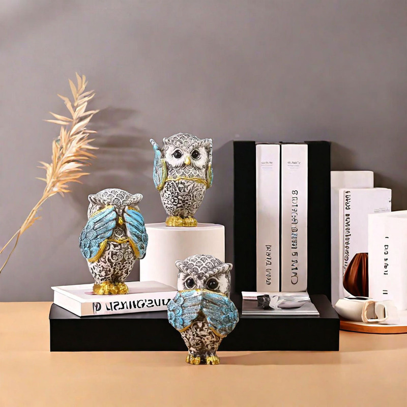Cross-border New Explosions Don't Listen, Don't Look, Don't Say Owl Home Animal Statue Ornaments Bedroom Office Window Cross-border New Explosions Don't Listen, Don't Look, Don't Say Owl Home Animal Statue Ornaments Bedroom Office Window