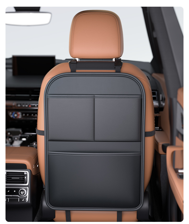Car Anti-Kick Mat, Rear Seat Anti-Wear and Anti-Dirt Mat, Car Backrest Protective Pad, In-Car Storage Bag