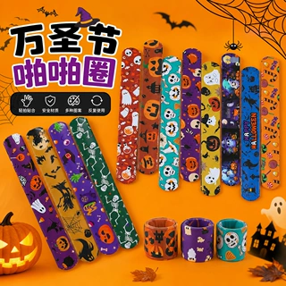 跨境新款万圣节主题啪啪圈庆典节日派对手环定制卡通啪啪圈定制